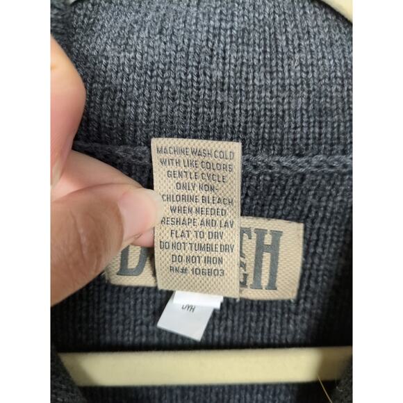 DULUTH TRADING CO Sweater Mens 3XL Dark Grey Brigadier Shawl Collar Wool Blend - Picture 4 of 4